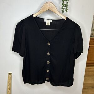 Urban Romantics black button down shirt size small‎